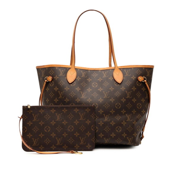 LOUIS VUITTON Authentic Brown Monogram Leather Neverfull MM Shoulder Bag - Picture 8 of 8